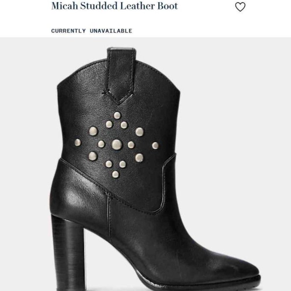Lauren Ralph Lauren | Micah Studded Leather Boots | Womens US 10 - Picture 2 of 14